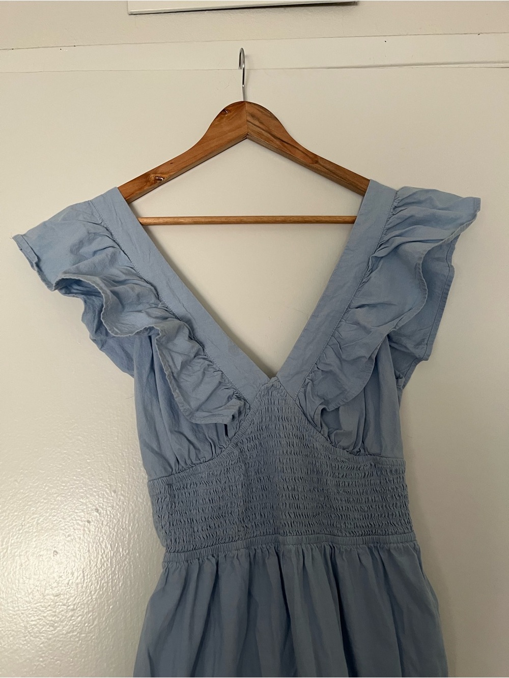 Light Blue Ruffle V-Neck Women’s Dress AND NOW THIS Macy’s brand.